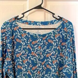 Croft & Barrow Long sleeve Floral Top, Size XXL